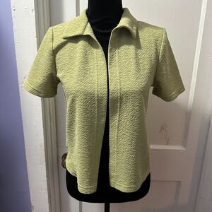Petite Focus Vintage Green Short Sleeve Cardigan in 8P
